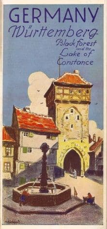Vintage German poster - Nuremberg black forest and lake of Constance