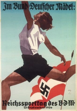 Vintage German poster - Reich sports day for the League of German Maidens (1934)