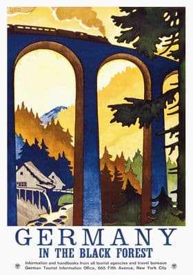 Vintage Germany Black Forest Travel Poster