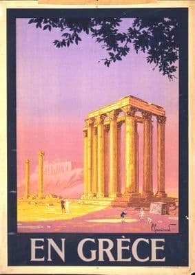 Vintage Greek poster - En Grece