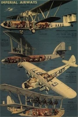 Vintage Imperial airways poster - 1937