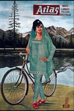 Vintage Indian cycling adverisement poster - Atlas