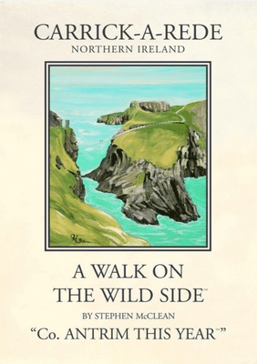 Vintage Inspired Northern Ireland travel poster - Carrick-A-Rede by Stephen McClean
