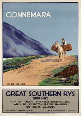 Vintage Irish travel poster - Connemara