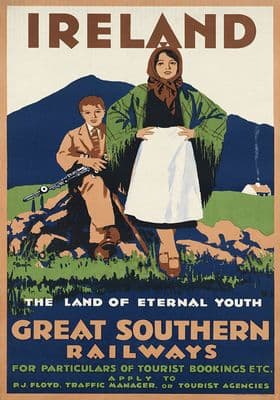 Vintage Irish travel poster - The Land of Eternal Youth