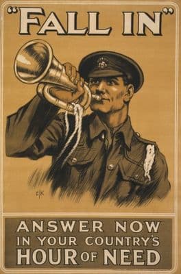 Vintage Irish WW1 Fall In Poster