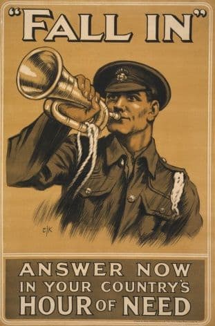 Vintage Irish WW1 Fall In Poster
