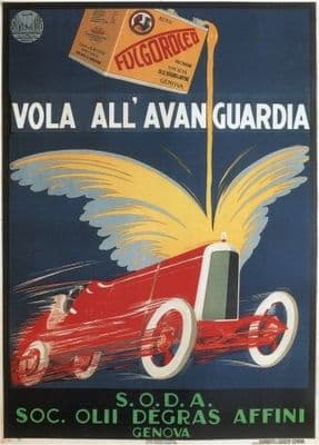 Vintage Italian advertisment poster - Fulgoroleo Oil