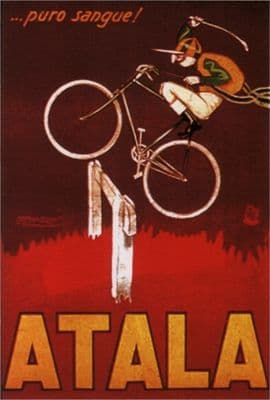 Vintage Italian Atala Bicycle Advertisement Poster.