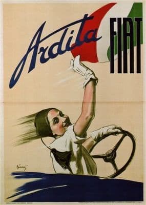 Vintage Italian car poster - Ardita Fiat