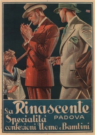 Vintage Italian Fashion Advertising Poster