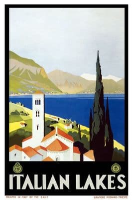 Vintage Italian Lakes Poster