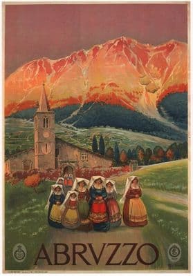 Vintage Italian poster, ABRVZZO