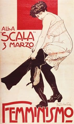 Vintage Italian poster - Alla scala feminismo