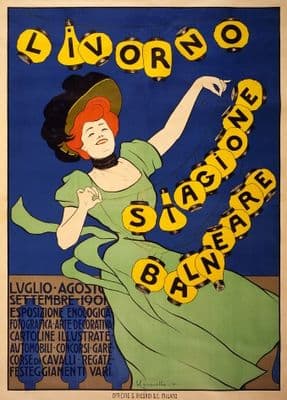 Vintage Italian poster - Livorno stagione balneare