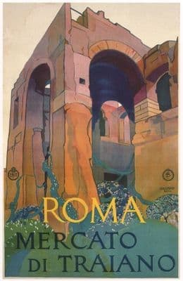 Vintage Italian poster, Roma Mercato di Traiano 1928