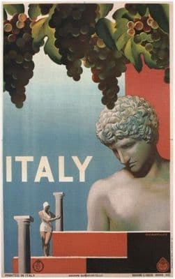 Vintage Italian Wine Travel Poster