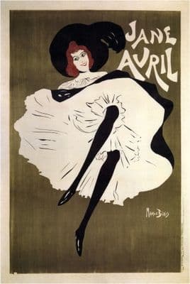 Vintage Jane Avril Advertising Poster.