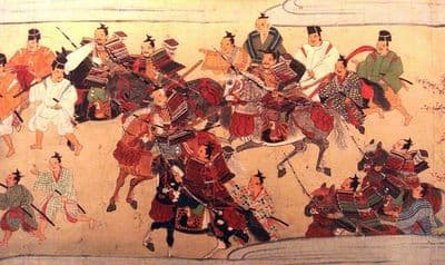 Vintage Japanese poster - Samurai's on horseback