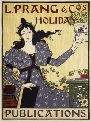 Vintage L.Prang & Co's Holiday Publications Advertising Poster.