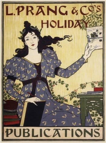 Vintage L.Prang & Co's Holiday Publications Advertising Poster.