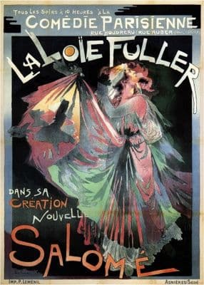 Vintage La Loie Fuller Salome, French Advertising Poster.