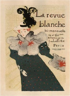 Vintage La Revue Blanche, French Advertising Poster.