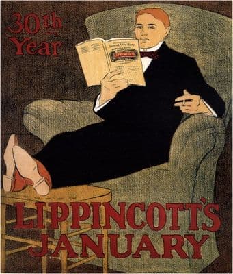 Vintage Lippincott's Magazine Cover
