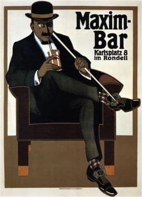 Vintage Maxim-bar Advertisement Poster.