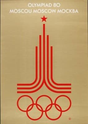 Vintage Moscow Olympic Games poster 1980