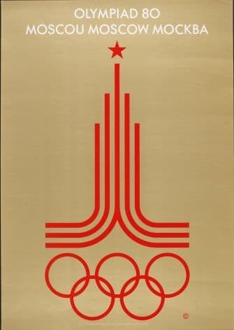 Vintage Moscow Olympic Games poster 1980