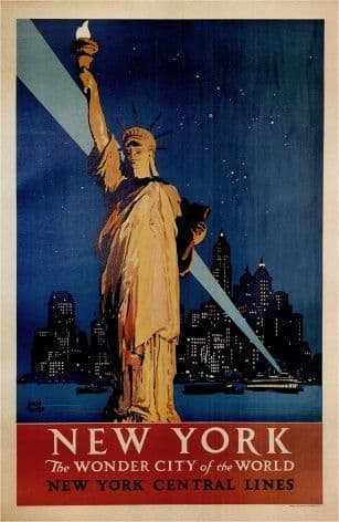 Vintage New York the Wonder City of the World Travel Poster