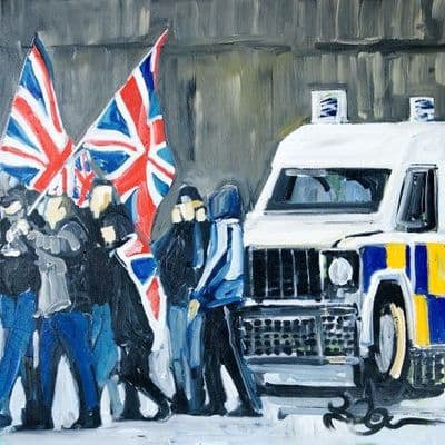 Vintage Northern Ireland poster - Flag protest by Stephen McClean