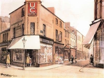 Vintage Northern Irish poster - Duffin's hairdresser's Belfast