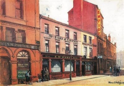 Vintage Northern Irish poster - Rose & Crown pub Belfast