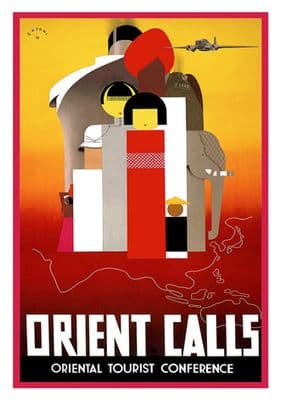 Vintage Orient Calls Travel Poster