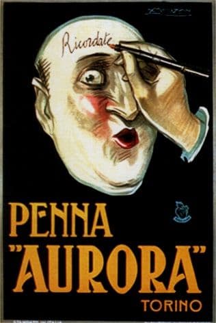 Vintage Penna Aurora Torino Advertising Poster.