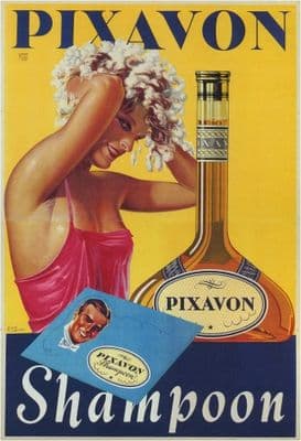 Vintage Pixavon Shampoo Advertising Poster