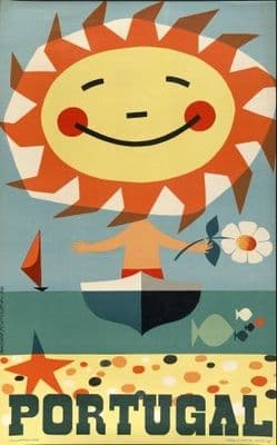 Vintage Portuguese poster - Portugal 1959