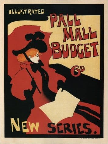 Vintage Poster, Magazine Cover Illustrated Pall Mall Budget, London, 1896, by Maurice Greiffenhagen