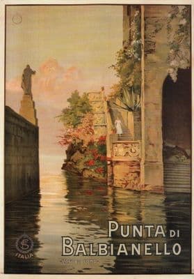 Vintage Punta Di Balbianello - Italy - Travel Poster.