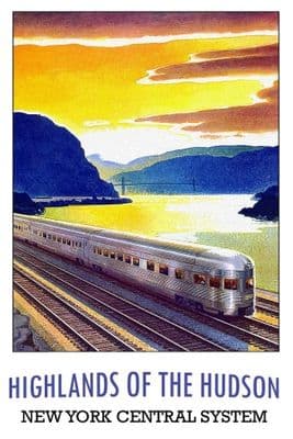 Vintage railway poster, New York central system