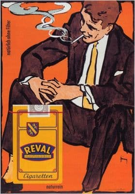 VINTAGE REVAL CIGARETTES ADVERTISING POSTER GERMANY