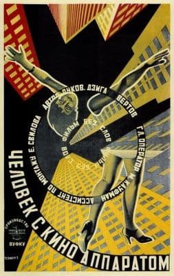 Vintage Russain Poster for the film 'Man with a Movie Camera' 1929