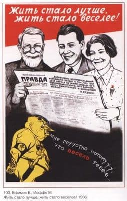 Vintage Russia poster - Proprganda poster 1936