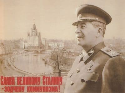 Vintage Russian poster - Glory to the Great Stalin