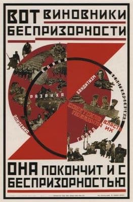 Vintage Russian poster - Here are those to blame for homeless children 1926