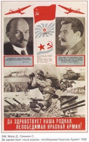 Vintage Russian poster - Lenin and Stalin