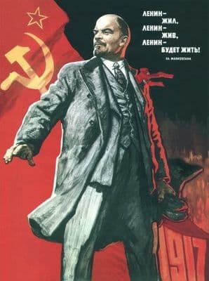 Vintage Russian poster - Lenin lived, Lenin lives, and Lenin will go on living! 1967