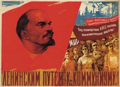 Vintage Russian poster - Lenin's road to communism